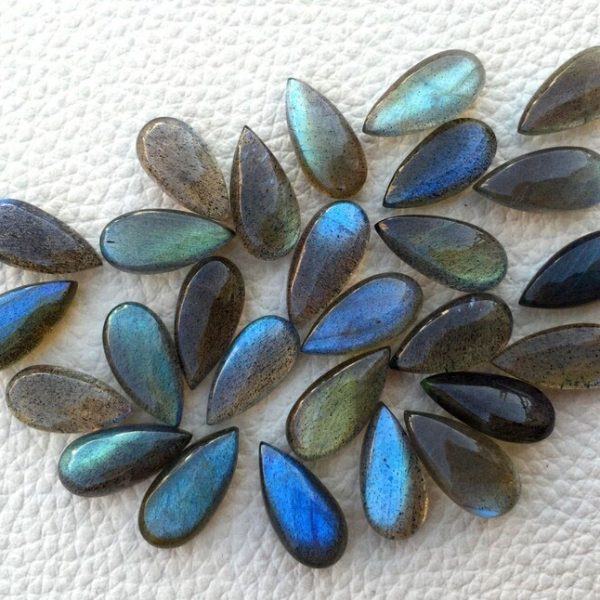 Brand New, 4 Matched pairs,Extremely Blue FLASHY LABRADORITE Smooth Pear Shape Briolettes,15x7mm,AMAZING