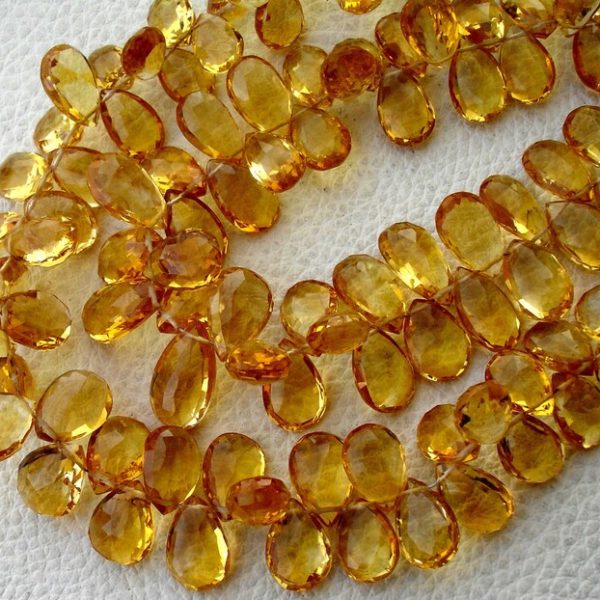 Brand New,GIANT Size, 1/2 Strand, SUPERB Finest Quality, Citrine Faceted LARGER Size Pear Briolettes, 10-11mm aprx.Super Fine Citrine Ever.