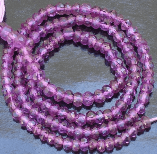 Latest Arrival, RHODOLITE GARNET,Full 14 inch Strand Of Manufacturer Price Rondells , Machine Cut Quality Full 14 Inch Long Strand