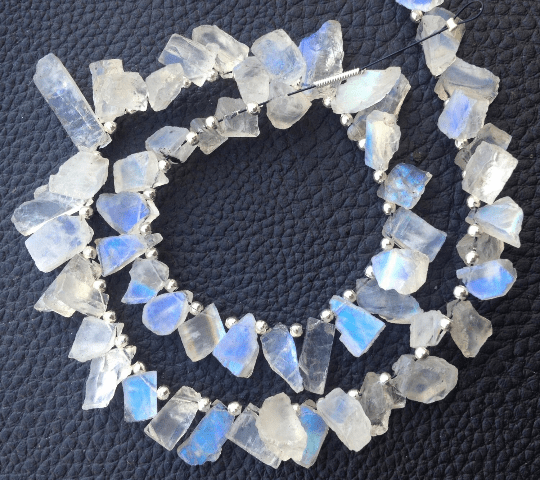 Rare Brand New, Amazing RAINBOW MOONSTONE Hammered Rock Nuggets TIP Drilled ,8-9mm,Full 8 Inch Strand,Amazing Rare Item
