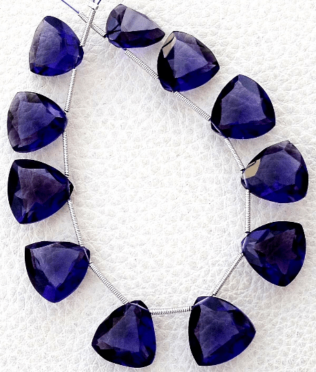 4 Matched pairs, Superb PURPLE Quartz Faceted CUT Trillion Shape Briolettes,12X12mm Size,Finest Item