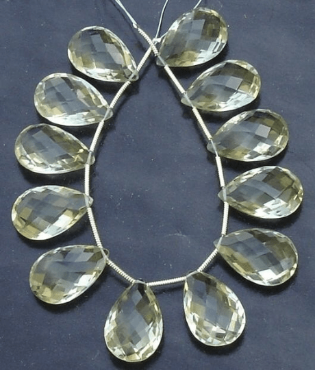 20X13mm, 3 Matched pair Gorgeous, Super Quality GREEN AMETHYST PEAR Shape Briolettes,Great Price