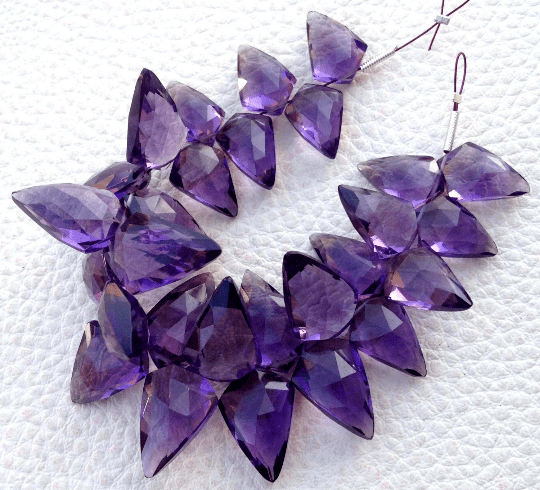 Brand New, 100 Cts, PURPLE AMETHYST QUARTZ Faceted Fancy Briolettes,12-17mm Long,Superb Item at Low Price