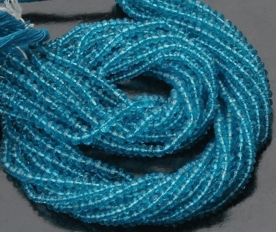 Latest Arrival, 4mm Size, SWISS Blue Quartz Faceted Rondells,Full 14 Inch Long Strand,Manufacturers Price,Nice Item