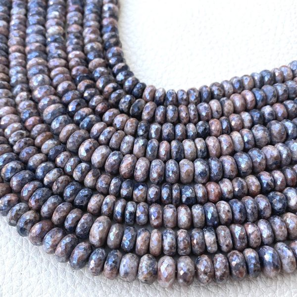 Brand New, Full 13 Inch Full Strand,Natural Black-Brown SILVERITE Faceted Rondelles Beads,7-6mm Size, Amazing Item at Low Price