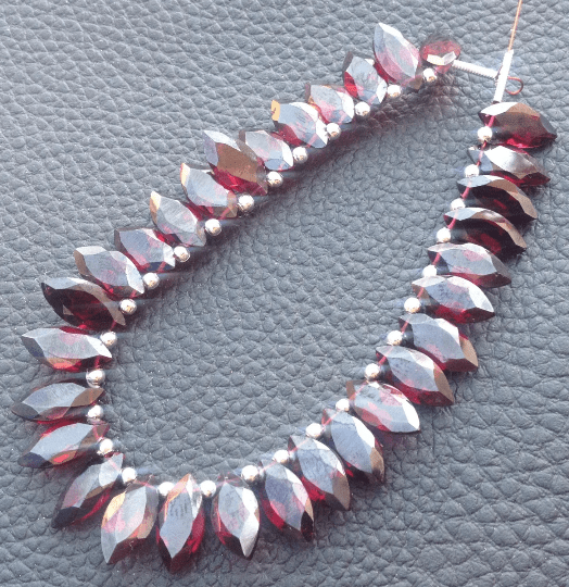 5 Matched pair of Gorgeous Item,12X6mm, NATURAL RED GARNET Faceted Cut Marquise Briolettes,Best Matched Pairs