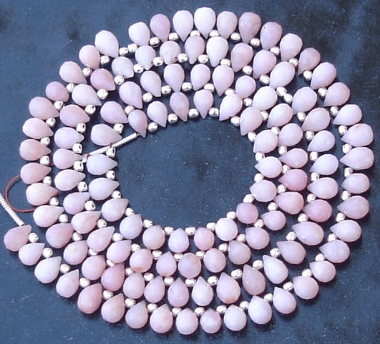 50 Pieces, Amazing Peruvian Pink Opal Micro Faceted Drops Briolettes, 5-7mm Long,Great Quality at Low Price