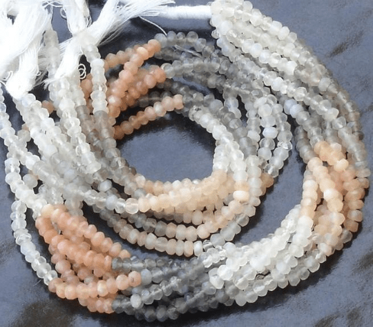 Latest Arrival, MULTI MOONSTONE,Full 14 inch Strand Of Manufacturer Price Rondells , Machine Cut Quality Full 14 Inch Long Strand