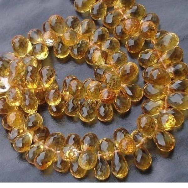 Wholesale Offer, Gorgeous CITRINE Micro Faceted Drops Shaped Briolettes, 7-8mm Long,GREAT PRICE