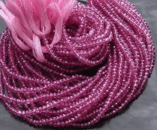 Gorgeous Quality, Full 14 Inch Long Strand Micro Faceted Rondells MYSTIC RUBELITE QUARTZ, Manufacturers Price Item