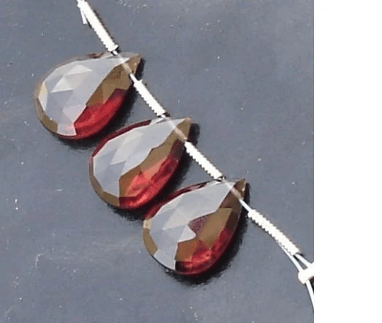 5 Matched Pairs MOZAMBIQUE GARNET,Best AAA Quality, 7X10m Faceted Pear Shaped Briolettes Set,Great Item,