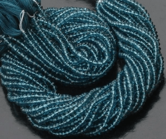 Latest Arrival,LONDON BLUE QUARTZ,Full 14 inch Strand Of Manufacturer Price Rondells , Machine Cut Quality Full 14 Inch Long Strand