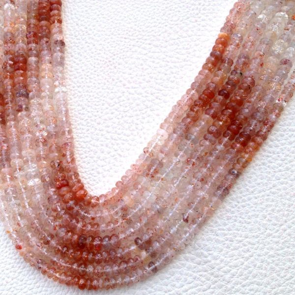 AAA Quality ,8 inch Strand,,Gorgeous Sparking Shaded SUNSTONE Faceted Rondelles,5-5.5mm Long,Great Price Item