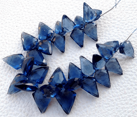 Brand New, 100 Cts, LONDON BLUE QUARTZ Faceted Fancy Briolettes,12-17mm Long,Superb Item at Low Price