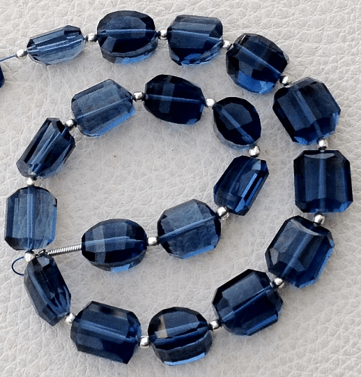New Arrival, FULL Strand, LONDON BLUE Quartz Quartz Faceted Nuggets Shape Briolettes, 10-12mm size,Superb Item at Low Price