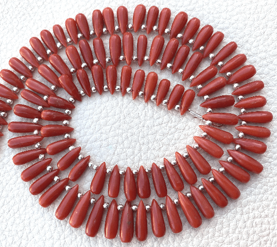 5 Matched Pairs,Brand New, NATURAL ITALIAN CORAL Smooth Drops Shape Briolettes,11-10mm Size, Amazing Item at Low Price.
