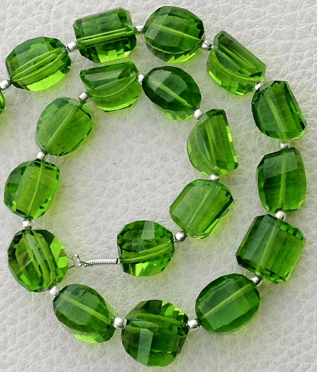 New Arrival, FULL Strand, PARROT GREEN Quartz Quartz Faceted Nuggets Shape Briolettes, 10-12mm size,Superb Item at Low Price