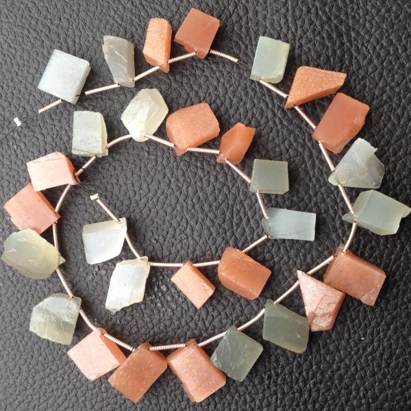 Brand New, Amazing NATURAL Multi Moonstone Hammered Rock TIP Drilled Nuggets,10-12mm,,Amazing Rare Item