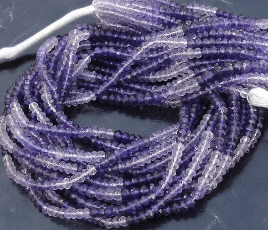 Latest Arrival, SHADED AMETHYST,Full 14 inch Strand Of Manufacturer Price Rondelles , Machine Cut Quality Full 14 Inch Long Strand
