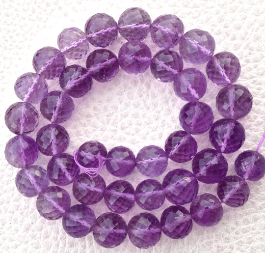 Brand New, Full 8 Inch Strand PINK AMETHYST Faceted Balls,7-8mm,Amazing Item at Low price,Superb Quality