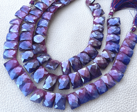 Brand New,Finest Quality, Full 9 Inch Full Strand,Mystic Watermelon Moonstone Faceted Rectangular,14-10mm Size, Amazing Item at Low Price.