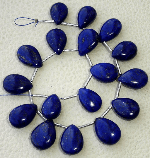8 Inch Strand, AAA Quality Lapis Lazuli Smooth Pear Shaped Briolettes,12-15mm Long Size,Great Quality Item