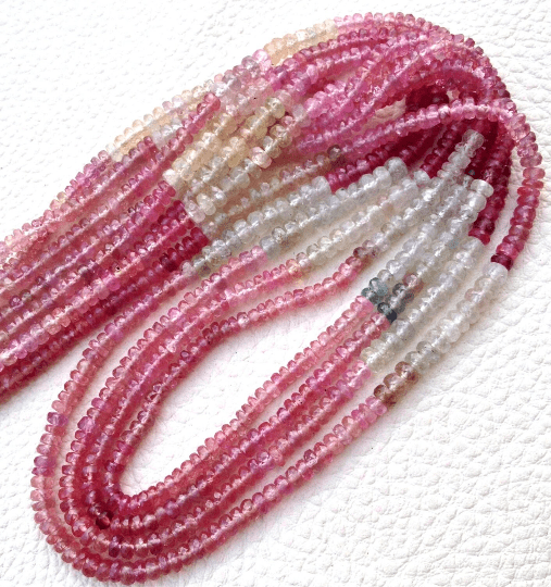 Brand New, RARE Natural MULTI SAPPHIRE Faceted Rondelles,3.5-3mm Size,Full 14 Inch Strand,Rare Item at Low Price.