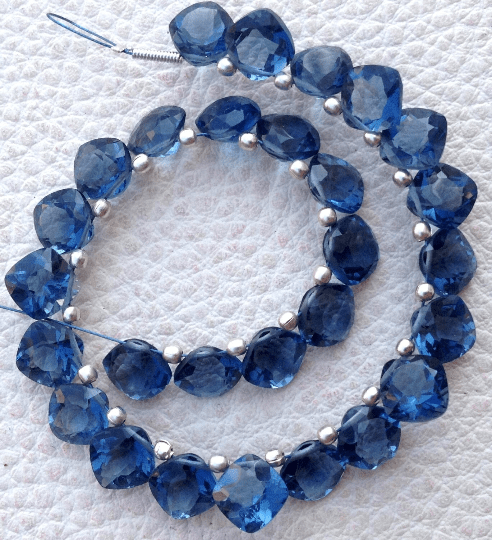Brand New, Full 6 Inch Strand, LONDON BLUE QUARTZ Faceted Cut Cushion Shape Briolettes,8x8mm size,Superb Item at Low Price