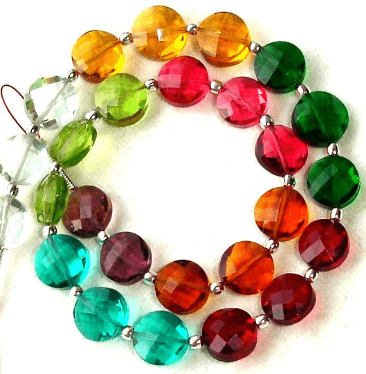 New Arrival,8 Inch Long Strand, MULTI COLOUR QUARTZ Faceted Flat Coin Shape Briolettes,8mm Size,Great Price Amazing Item