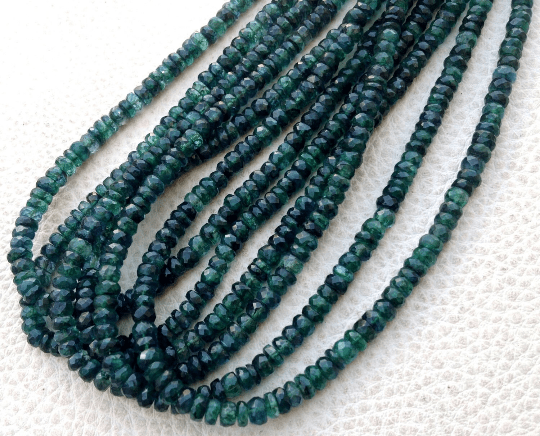 Rare Quality Mystic ROYAL GREEN KYANITE Micro Faceted Rondelles,1/2 Strand,4.4.5mm size,Superb,.aaa Quality,Amazing