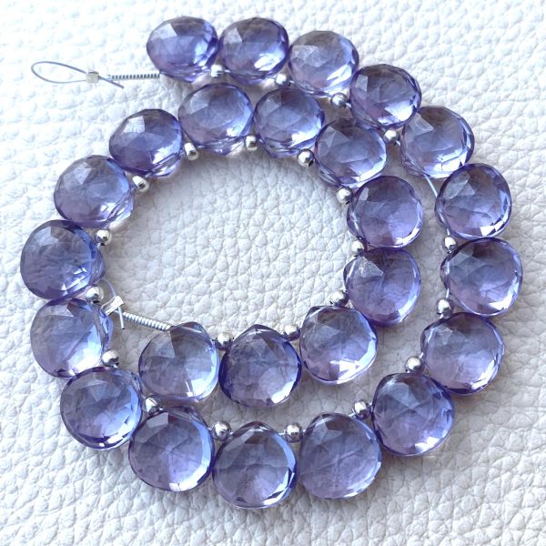 4 Matched Pairs, Superb New COLOR CHANGE ALEXANDRITE Quartz Faceted Heart Shape Briolettes,9X9mm Size,Finest Item.