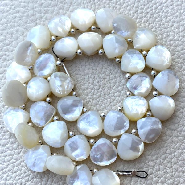 Brand New, Natural Mother of Pearl Faceted Heart Shape Briolettes,9mm Size,Amazing Rare Item. (Copy)