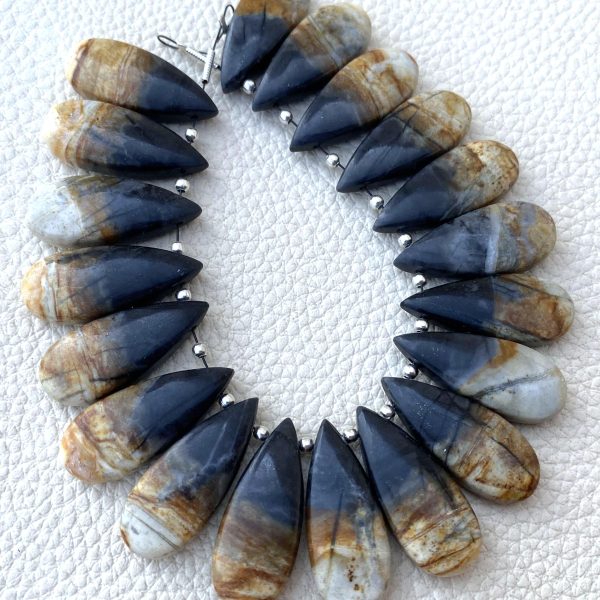 Brand New, 2 Matched Pairs,Natural Palm Root Smooth Pear Shape Briolettes,24x10mm Size,Amazing Rare Item.