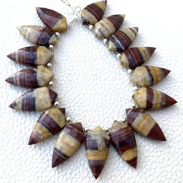 Brand New, 2 Matched Pairs,Natural IRON MOOKITE Faceted Fancy Shape Briolettes,20x10mm Size,Amazing Rare Item