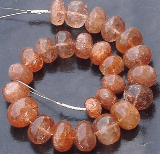 Superb-Finest,7-7mm size,SUNSTONE SMOOTH Rondells,Amazing Quality Rare Item at Low Price
