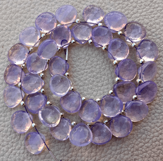 UNIQUE,3 Matched Pair, Natural Lavender Quartz Smooth Heart Shape Briolettes, 10x10mm size.Superb Item at Low Price