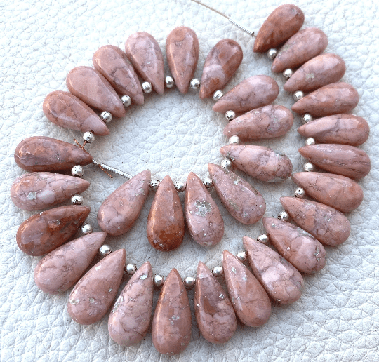 Brand New,4 Matched Pair, Natural AUSTRALIAN PINK OPAL Smooth Pear Shape Briolettes, 15x7mm size.Superb Item.