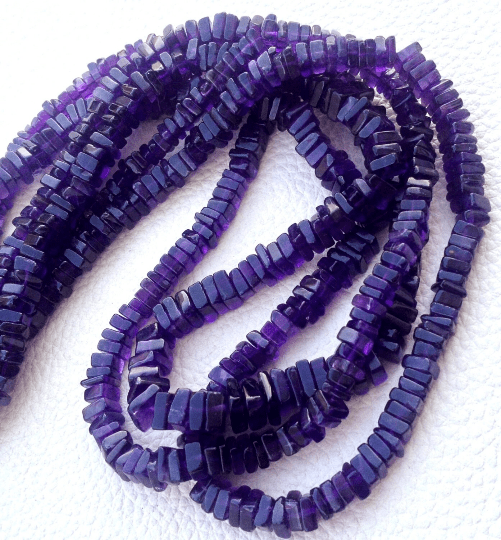 New Arrival,Full 15 Inch Strand, Superb-Quality, Natural AFRICAN AMETHYST Square HEISHI Cut Beads,Brand New Stock,4mm size.