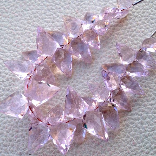 Brand New, 100 Cts, Pink Aquamarine QUARTZ Faceted Fancy Briolettes,13-17mm Long,Superb Item at Low Price.