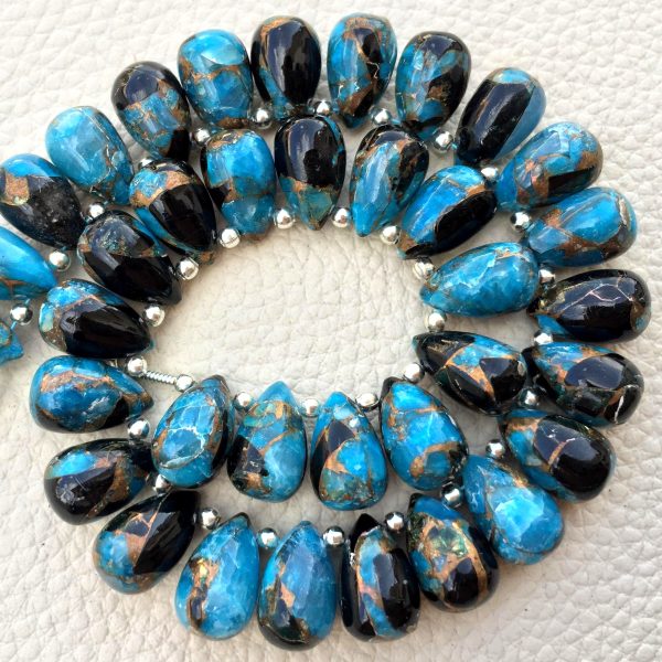 3 Matched Pair, BLUE OBSIDIAN Smooth Drops Shape Briolettes, 12x8mm size.Superb Item at Low Price.