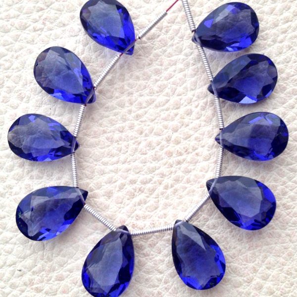 8 Inch Strand, Water Sapphire Iolite Quartz Cut Pear Briolettes,SUPERB-FINEST-aaa Quality,very Low Price.