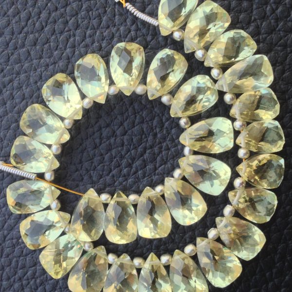 Brand New, Full 6 Inch Strand, Natural Lemon QUARTZ Faceted Pyramid Shape Briolettes,10x6mm size,Superb Item at Low Price. (Copy)