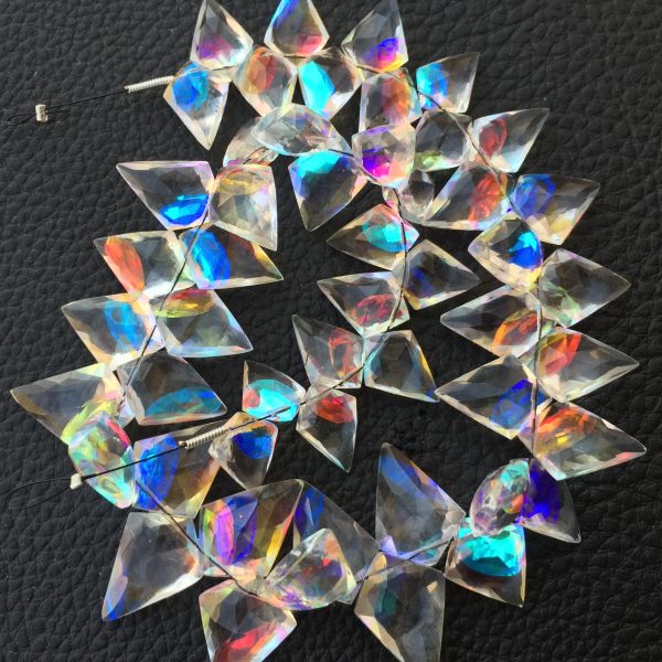Brand New, 100 Cts, Rainbow QUARTZ Faceted Fancy Briolettes,12-17mm Long,Superb Item at Low Price