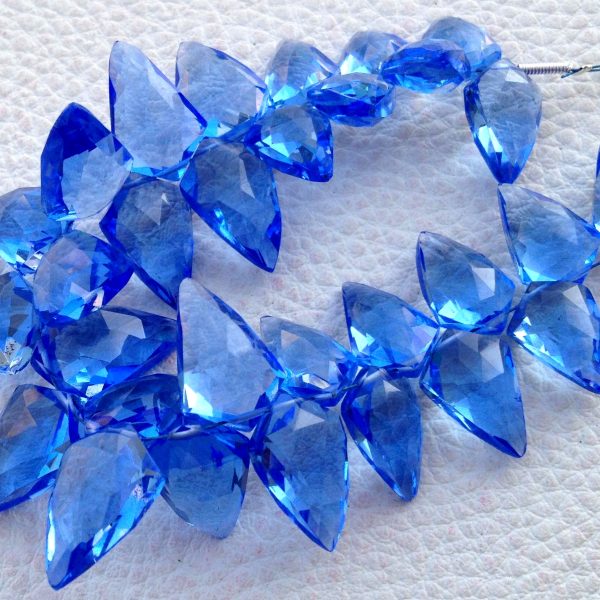 Brand New, 100 Cts, TANZANITE BLUE QUARTZ Faceted Fancy Briolettes,12-17mm Long,Superb Item at Low Price