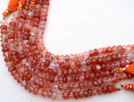 New Arrival, Full 8 Inch Strand Rare AAA Quality TANZARINE Quartz Micro Faceted Rondells, 8-8.5mm Larger Size,Great Price