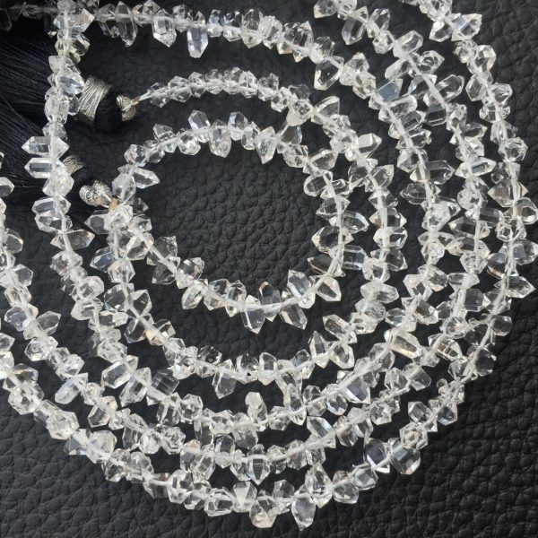 Natural Herkimer Diamond Quartz, Truly Rare Amazing Item Natural Polished Nuggets, 8 Inch Long Strand,5-6mm size,Great Item
